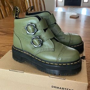 Devon Heart Khaki Green Dr. Martens Boots